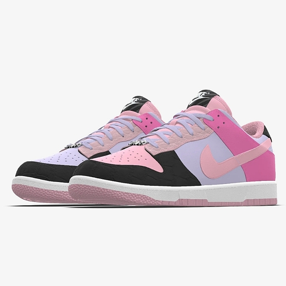 NIKE Dunk Low Size 8.5 Pink Lavender Black - Picture 2 of 7